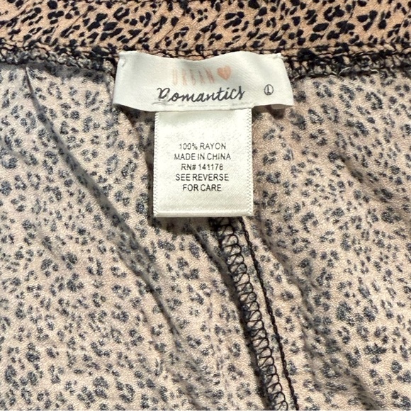URBAN Romantics Tan Midi Wrap Skirt with Tie Front cheetah leopard print L Rayon - Picture 4 of 5